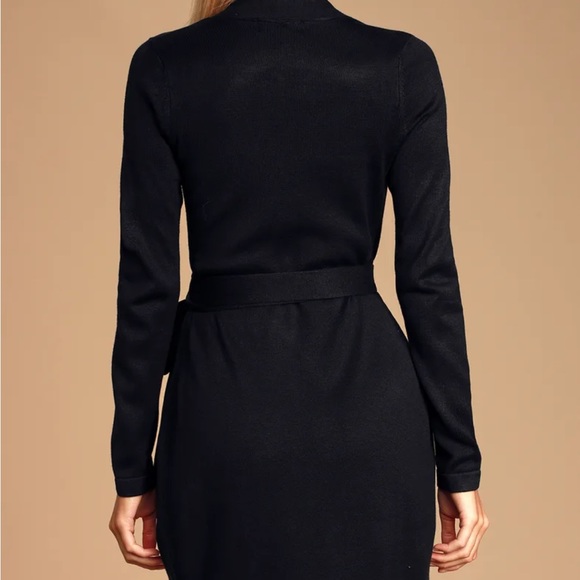 NWT sold out lulus Literary Lover Black Wrap Sweater Dress xs - Picture 5 of 12